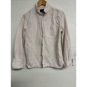 Abercrombie & Fitch | women's Linen striped button up shirt pink/white | size xs